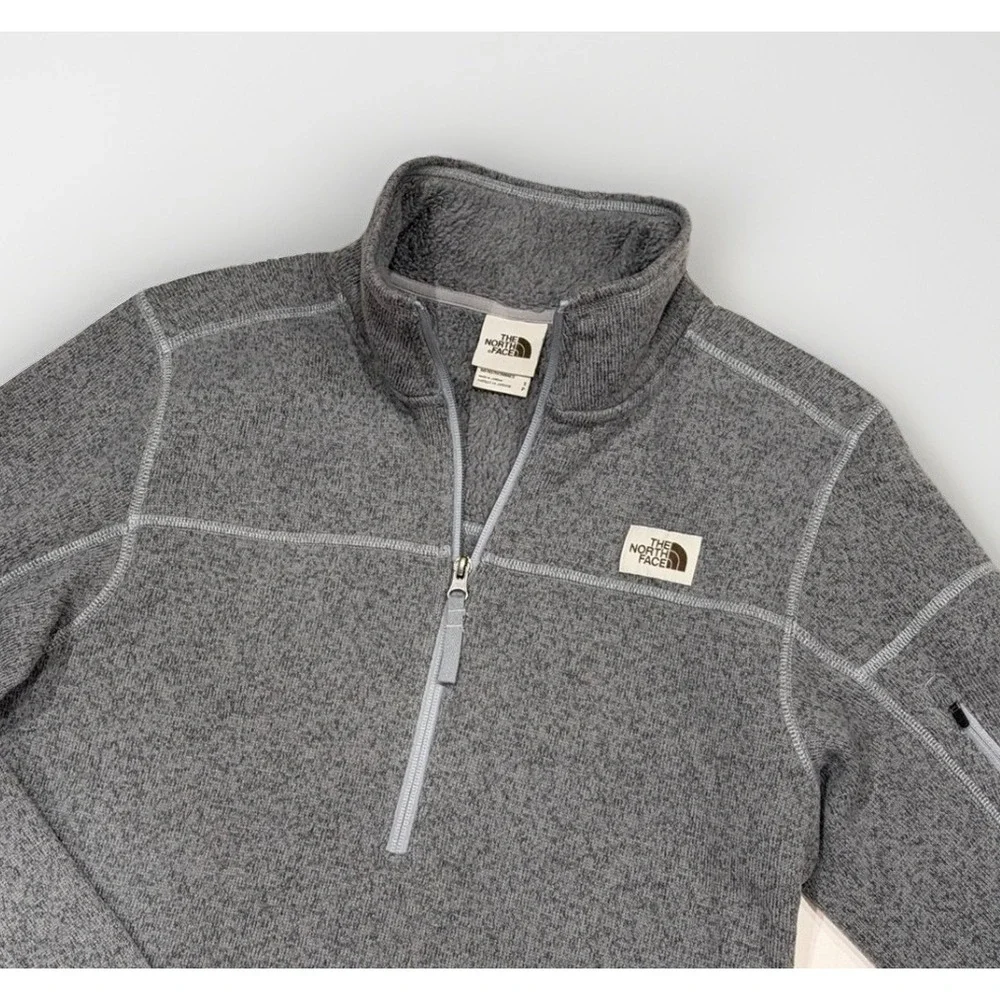 The North Face Men's Gordon Lyons Quarter Zip Fleece‎ Heather Gray Size Small